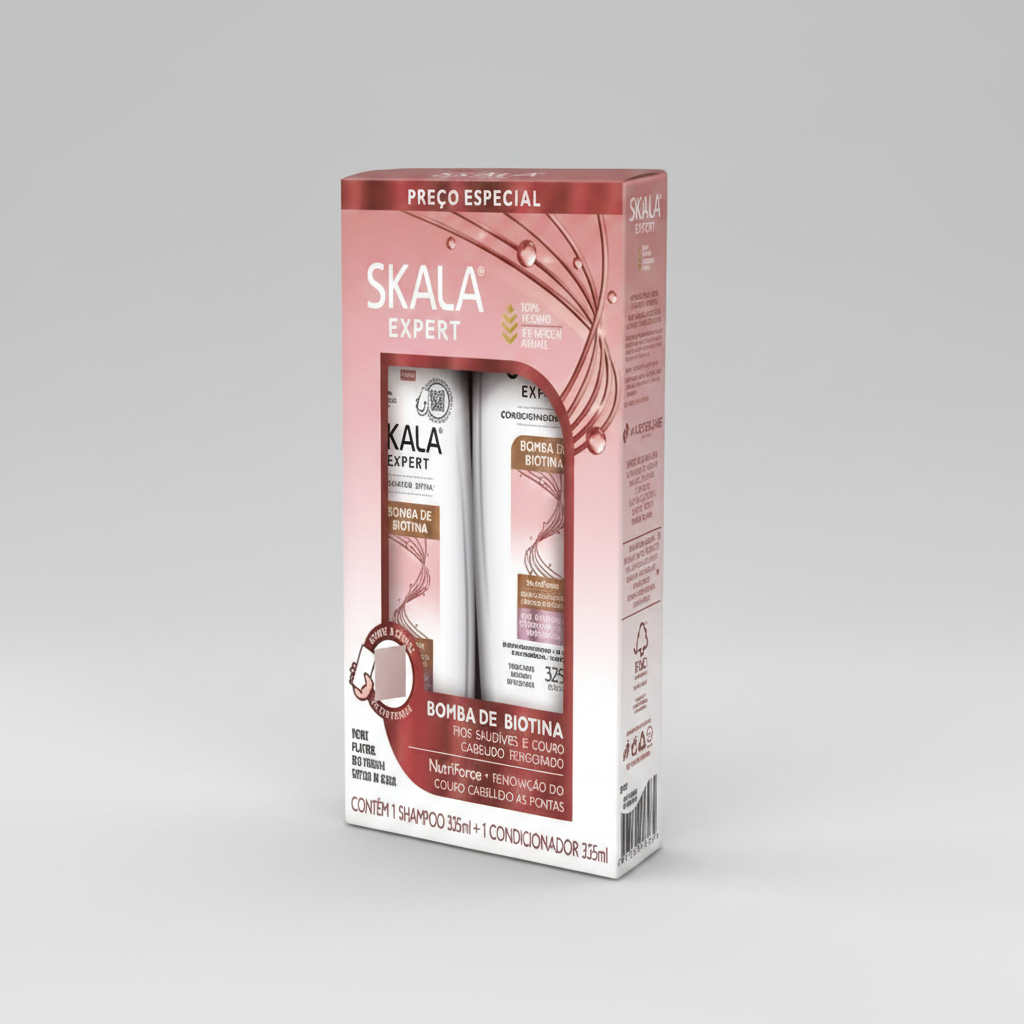 Kit Shampoo Acondicionador Bomba De Biotina Skala