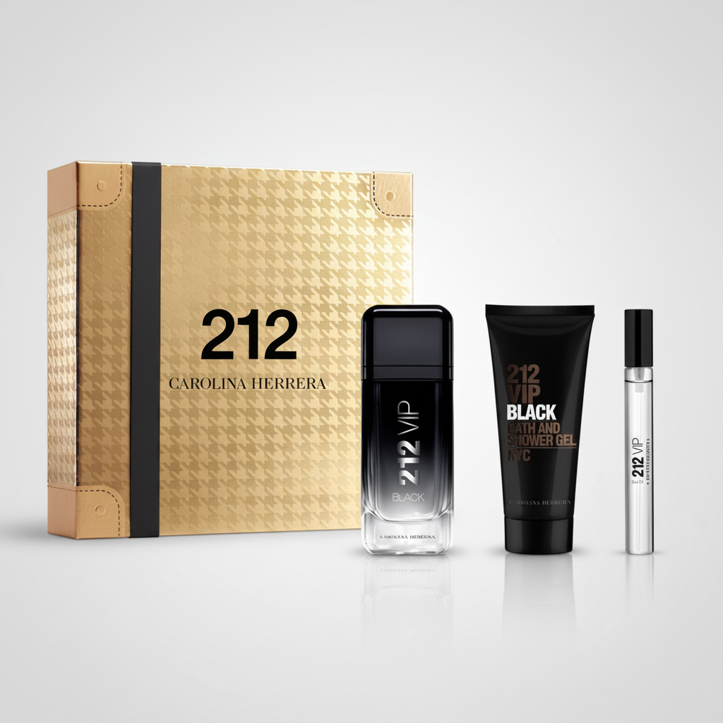 Carolina Herrera 212 Vip Black Estuche Edp 100Ml+Gel 100Ml+Mini 10Ml