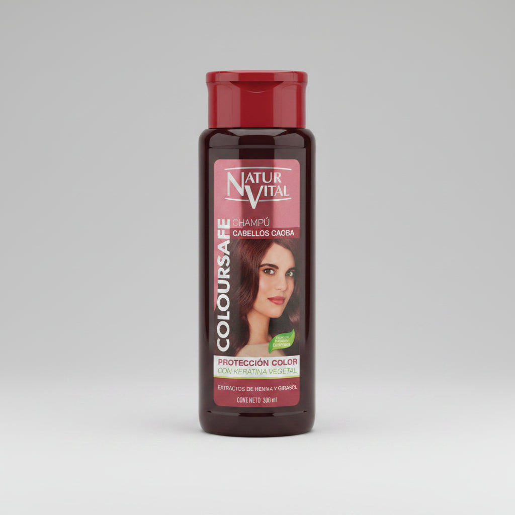 Shampoo Para Cabellos Caoba Coloursafe Natur Vital 300 Ml.