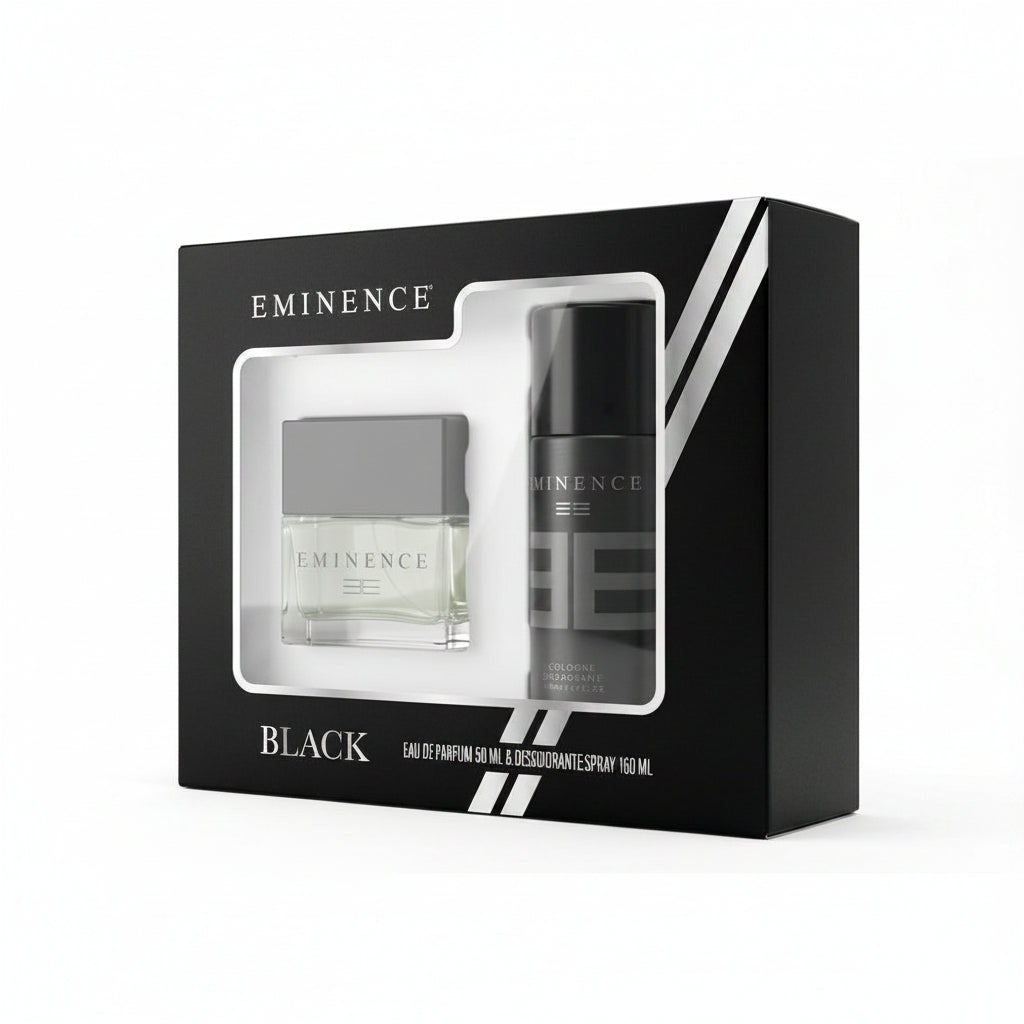 SET PERFUME EMINENCE BLACK HOMBRE 50 ML+ DESODORANTE SPRAY 160 ML