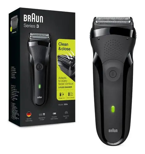 Máquina Afeitadora Eléctrica Braun Series 3, 300 Para Barba Negro